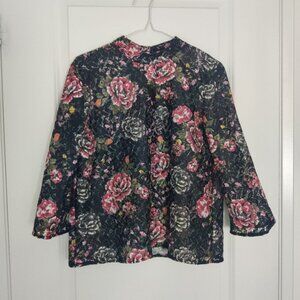 Outfitters Floral Lace Long Sleeve Blouse Women’s Size M